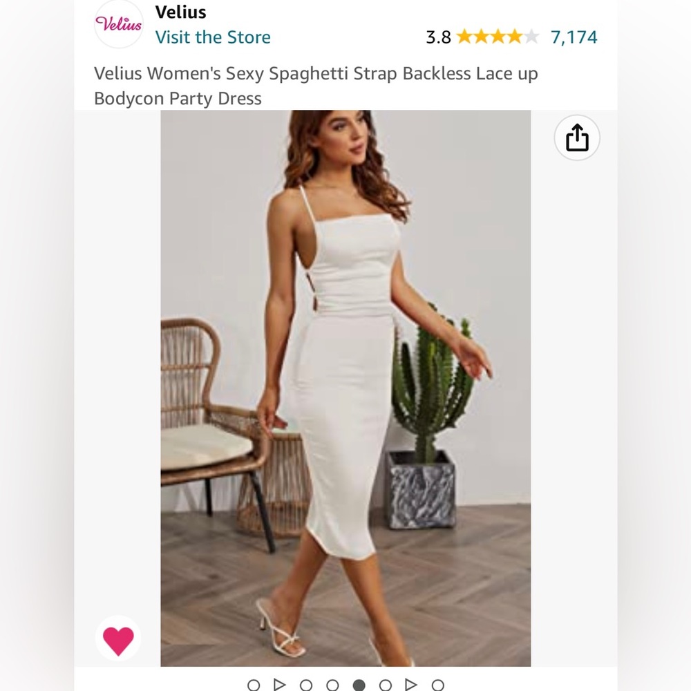 Amazon Lace up White Dress Size S